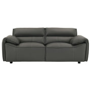 Buxton Top Grain Leather Upholstered Loveseat Graphite - 509505