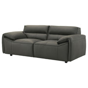 Buxton Top Grain Leather Upholstered Loveseat Graphite - 509505