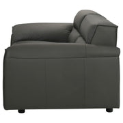 Buxton Top Grain Leather Upholstered Loveseat Graphite - 509505