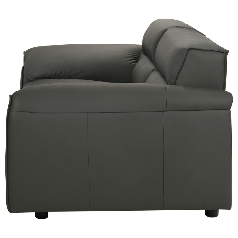 Buxton Top Grain Leather Upholstered Loveseat Graphite - 509505