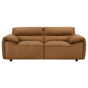 Buxton Top Grain Leather Upholstered Loveseat Orange - 509502