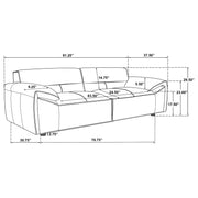 Buxton Top Grain Leather Upholstered Sofa Graphite - 509504