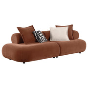 Byrne 105-inch Velvet Modular Bumper Sectional Sofa Rust - 503991