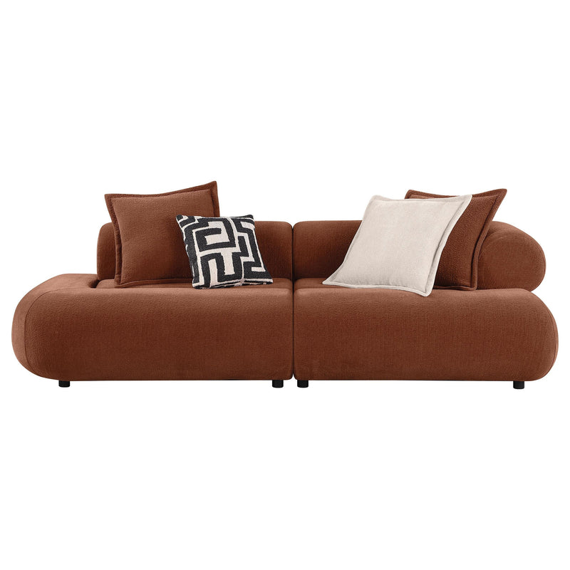 Byrne 105-inch Velvet Modular Bumper Sectional Sofa Rust - 503991