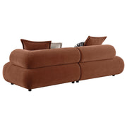 Byrne 105-inch Velvet Modular Bumper Sectional Sofa Rust - 503991