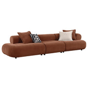 Byrne 143-inch Velvet Modular Bumper Sectional Sofa Rust - 503991-SET