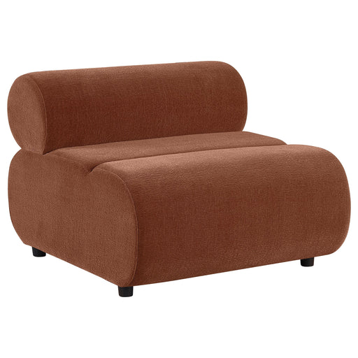 Byrne Velvet Upholstered Armless Chair Rust - 503991AC