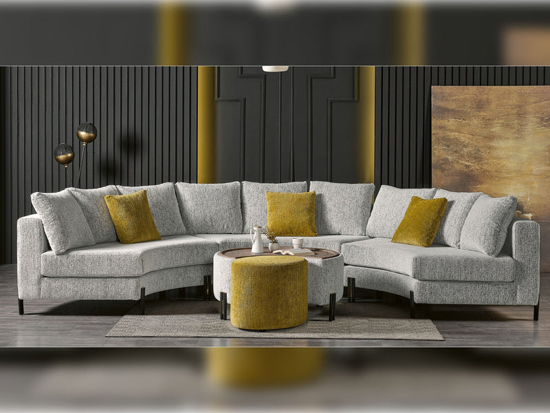 C'Moon Sectional Sofa - Yellow in Grey - 200-ELIF-CMO-YEL-S