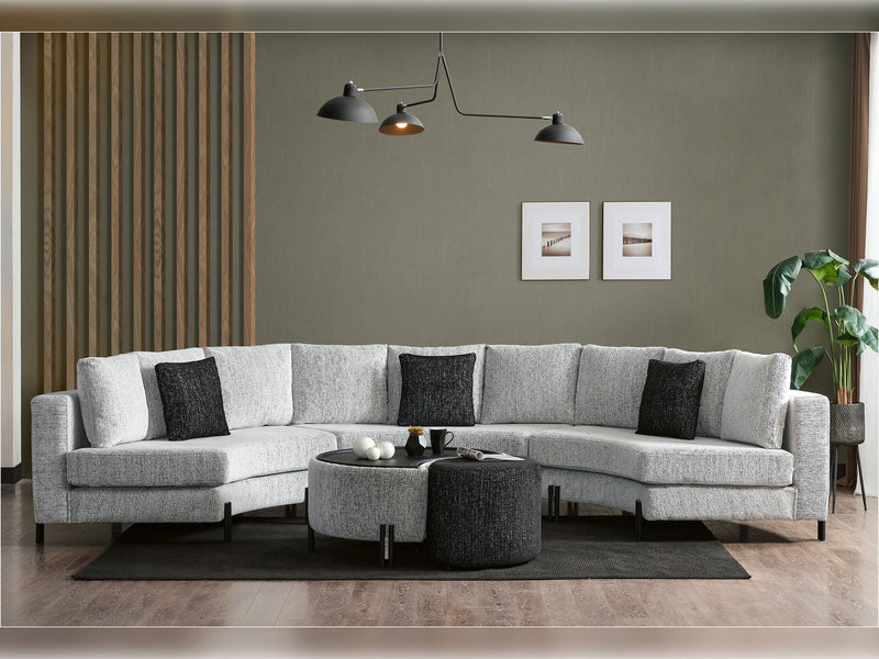 C'Moon Sectional Sofa - Yellow in Grey - 200-ELIF-CMO-YEL-S