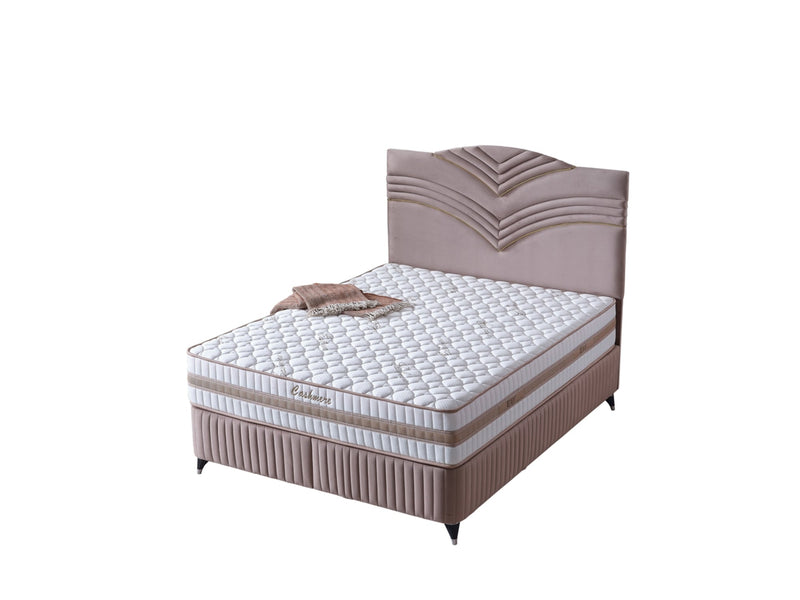 Cınar Storage Bed With Headboard Light Brown - Queen in Light Brown - 110-CIN-BBFLBRW-150-SBWHD