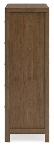 Cabalynn California King Upholstered Bed with Chest and Nightstand in Light Brown from Ashley - Lara Furniture