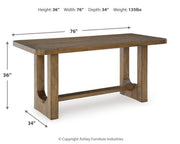 Cabalynn Counter Height Dining Table and 4 Barstools - D974D4