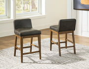 Cabalynn Counter Height Dining Table and 4 Barstools with Storage in Light Brown from Ashley - Lara Furniture