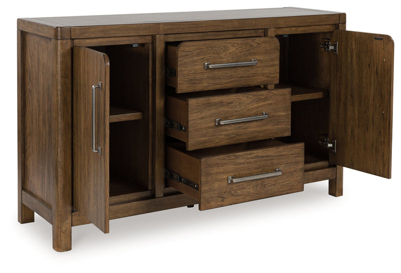 Cabalynn Counter Height Dining Table and 4 Barstools with Storage in Light Brown from Ashley - Lara Furniture