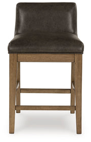 Cabalynn Counter Height Dining Table and 6 Barstools with Storage in Light Brown from Ashley - Lara Furniture