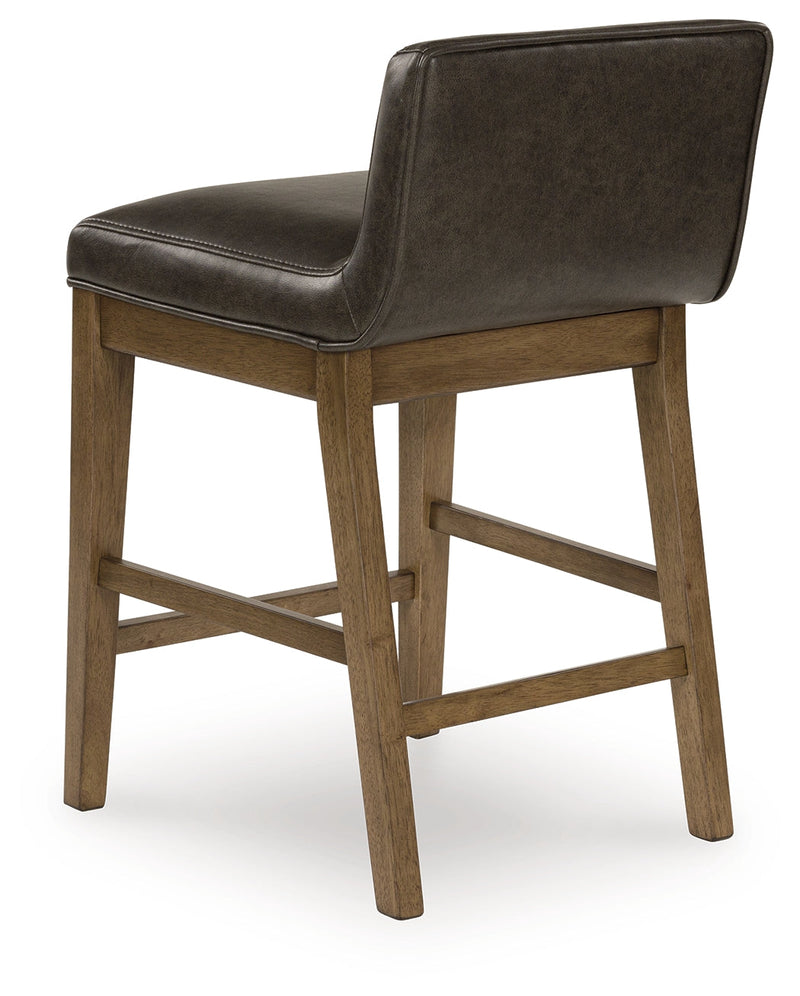 Cabalynn Counter Height Dining Table and 6 Barstools with Storage in Light Brown from Ashley - Lara Furniture