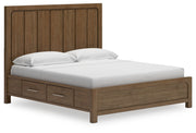 Cabalynn King Panel Bed with Chest and Nightstand in Light Brown from Ashley - Lara Furniture