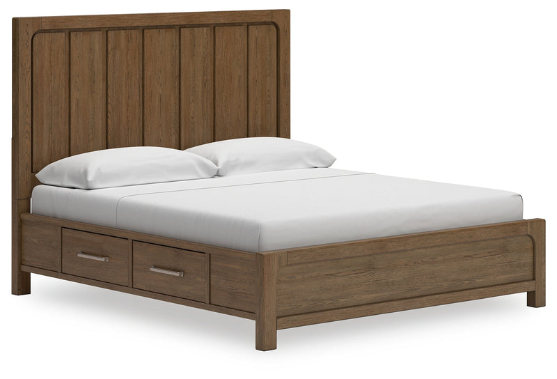 Cabalynn King Panel Bed with Chest and Nightstand in Light Brown from Ashley - Lara Furniture