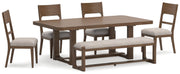 Cabalynn Light Brown Dining Table and 4 Chairs and Bench - Lara FurnitureDining Room Set
