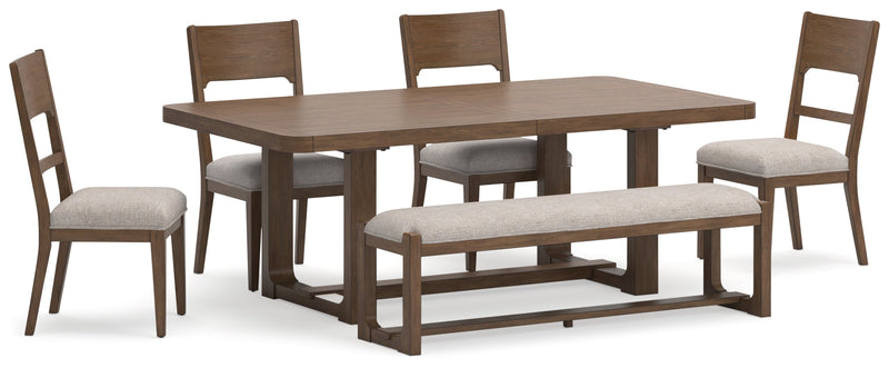 Cabalynn Light Brown Dining Table and 4 Chairs and Bench - Lara FurnitureDining Room Set