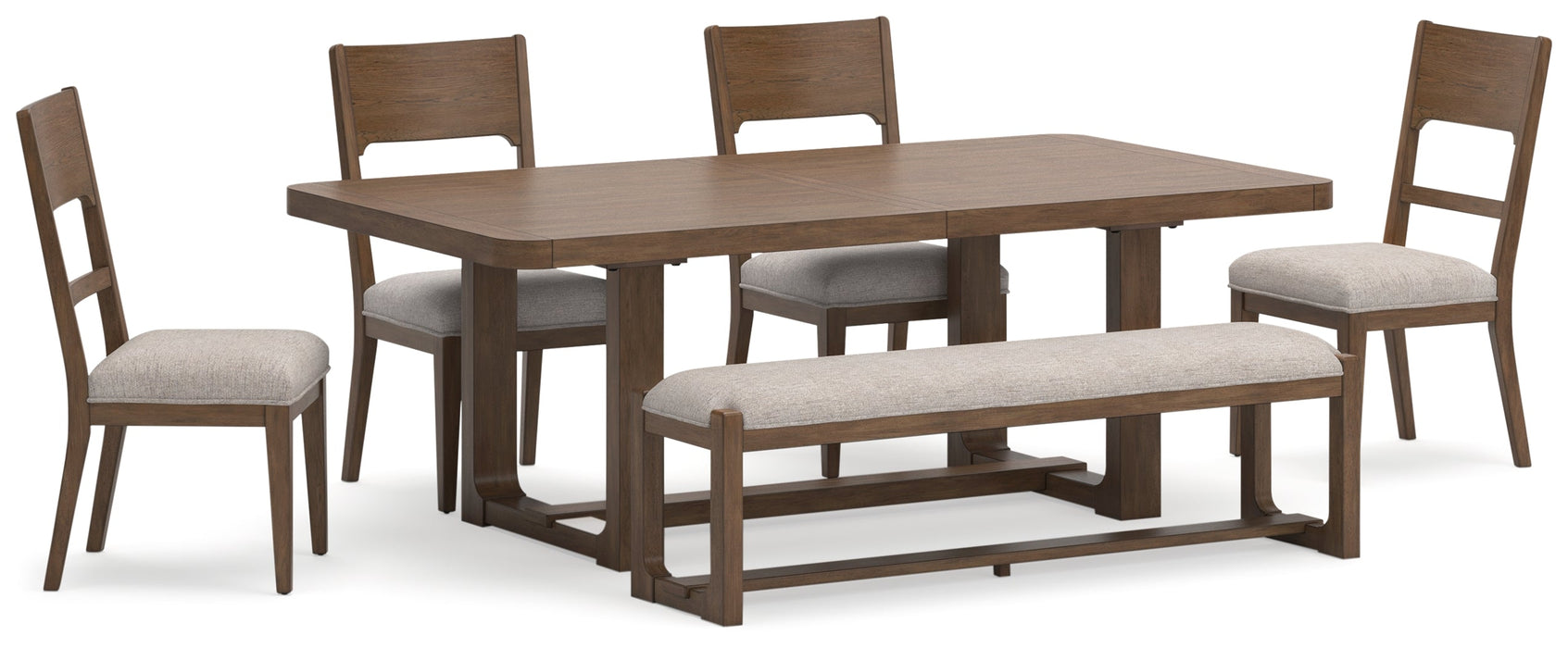 Cabalynn Light Brown Dining Table and 4 Chairs and Bench - Gate FurnitureDining Room Set