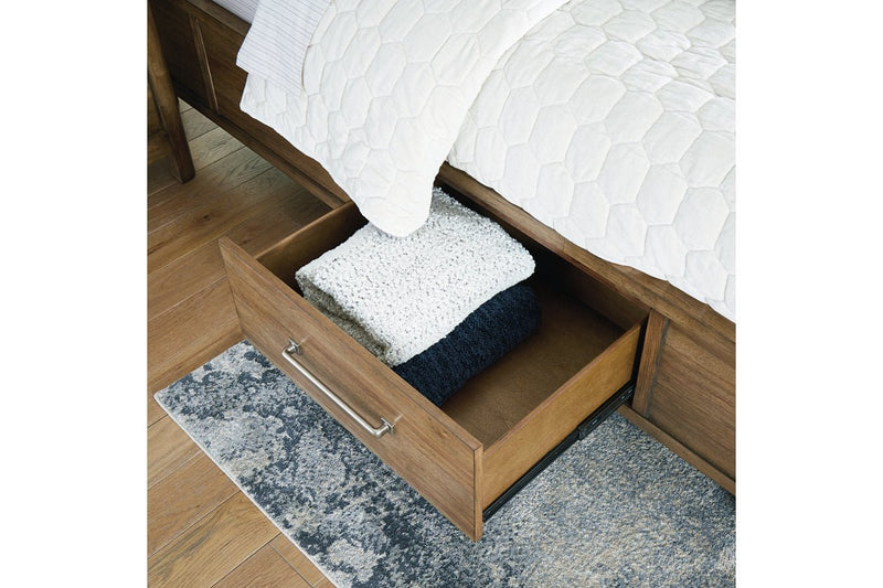 Cabalynn Light Brown Queen Panel Bed with Storage - Gate FurnitureQueen Bed