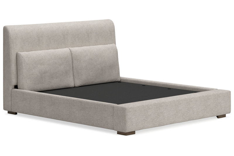 Cabalynn Light Brown Queen Upholstered Bed - Lara FurnitureQueen Bed