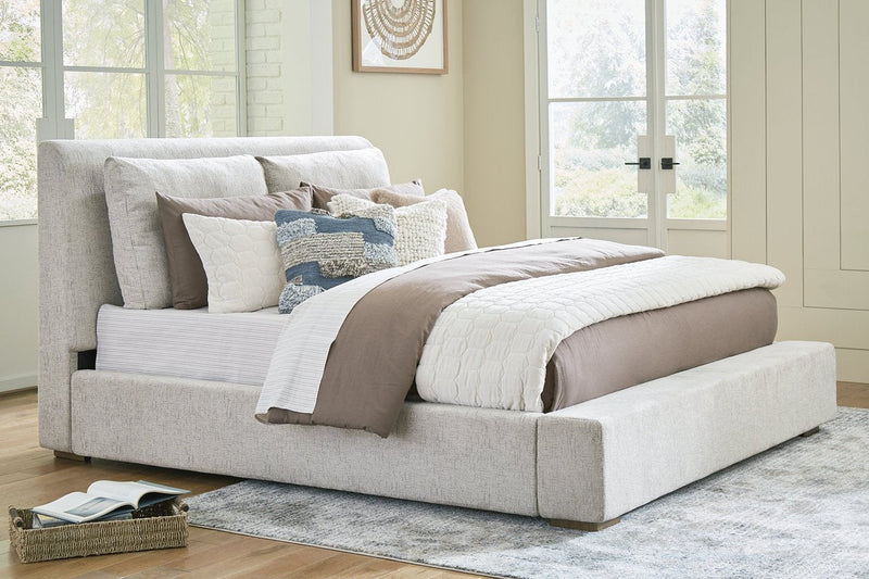 Cabalynn Light Brown Queen Upholstered Bed - Lara FurnitureQueen Bed