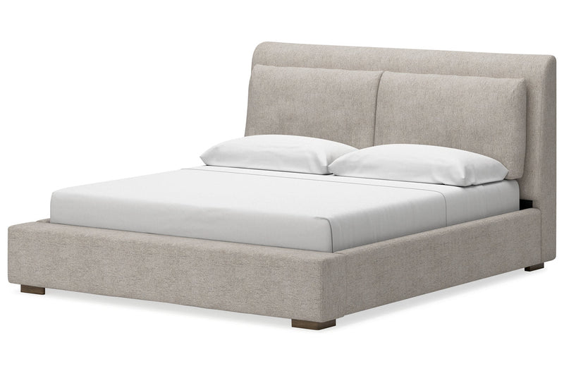 Cabalynn Light Brown Queen Upholstered Bed - Lara FurnitureQueen Bed