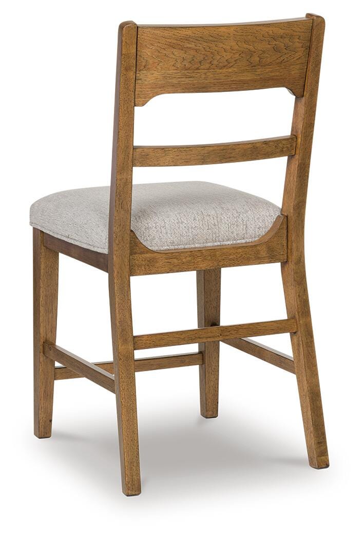 Cabalynn Oatmeal/Light Brown Counter Height Barstool, Set of 2 - D974-224