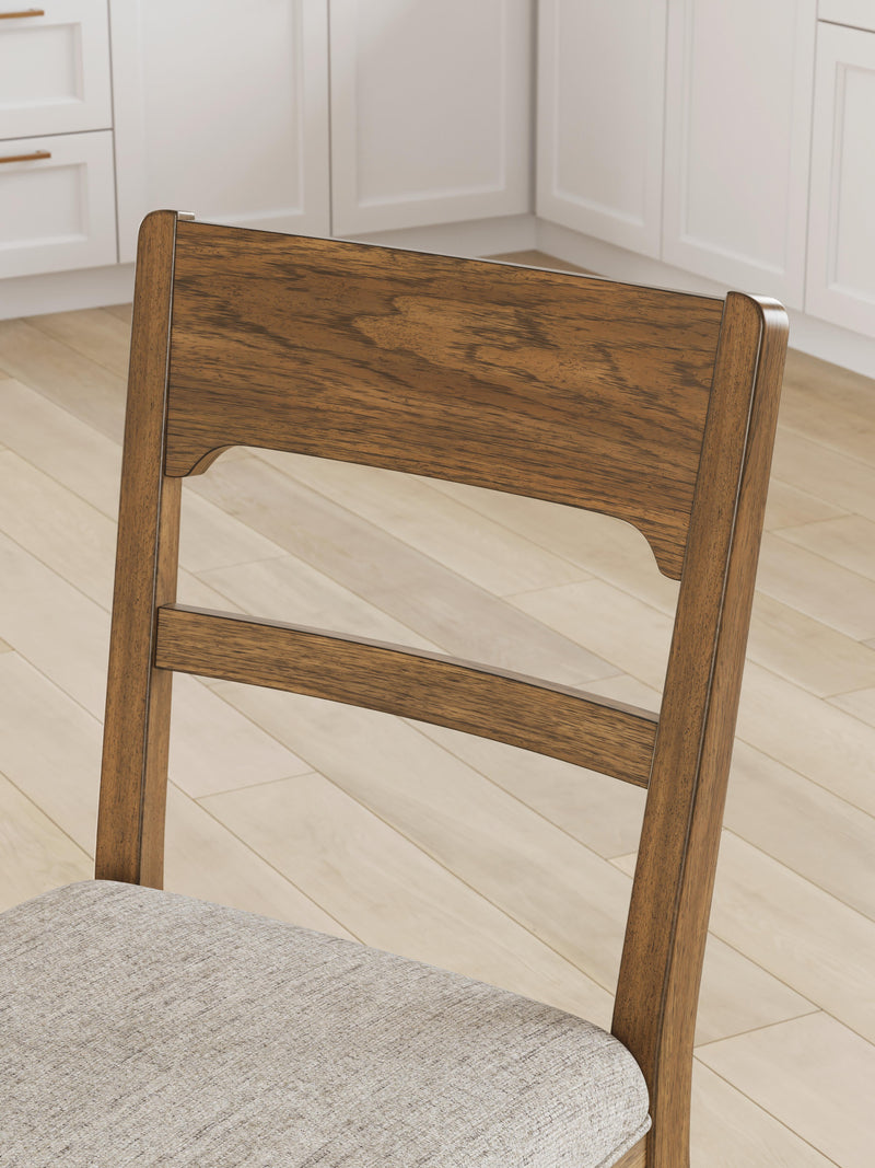 Cabalynn Oatmeal/Light Brown Counter Height Barstool, Set of 2 - D974-224