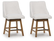Cabalynn Oatmeal/Light Brown Counter Height Barstool, Set of 2 - D974-324