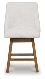 Cabalynn Oatmeal/Light Brown Counter Height Barstool, Set of 2 - D974-324
