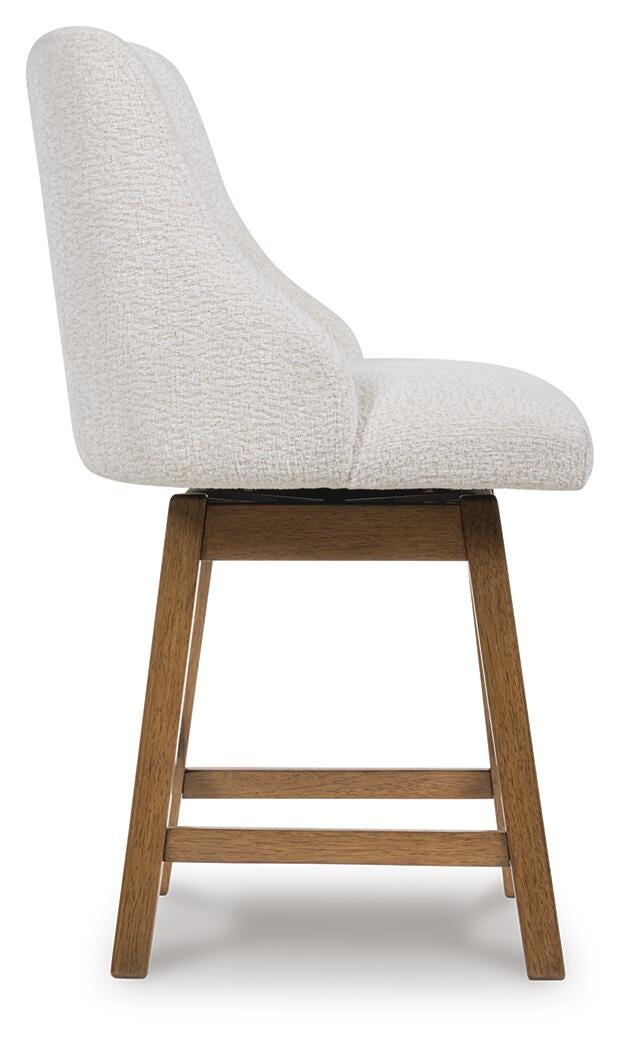 Cabalynn Oatmeal/Light Brown Counter Height Barstool, Set of 2 - D974-324