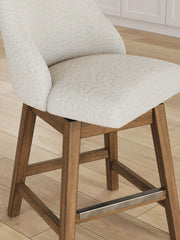 Cabalynn Oatmeal/Light Brown Counter Height Barstool, Set of 2 - D974-324