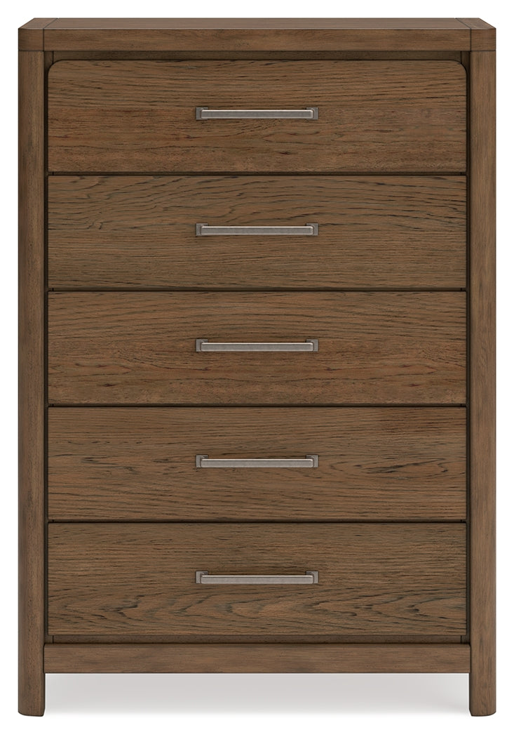 Cabalynn Queen Upholstered Bed with Chest and Nightstand in Light Brown from Ashley - Lara Furniture
