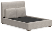 Cabalynn Queen Upholstered Bed with Chest and Nightstand in Light Brown from Ashley - Lara Furniture