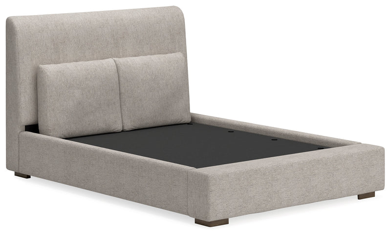 Cabalynn Queen Upholstered Bed with Chest and Nightstand in Light Brown from Ashley - Lara Furniture