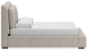 Cabalynn Queen Upholstered Bed with Chest and Nightstand in Light Brown from Ashley - Lara Furniture