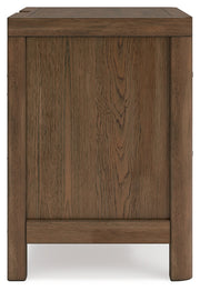 Cabalynn Queen Upholstered Bed with Chest and Nightstand in Light Brown from Ashley - Lara Furniture
