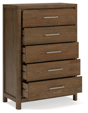 Cabalynn Queen Upholstered Bed with Chest and Nightstand in Light Brown from Ashley - Lara Furniture