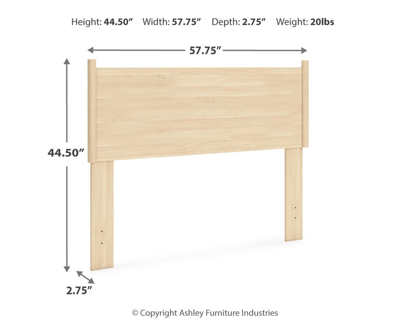 Cabinella Full Panel Headboard with 2 Nightstands in Tan - PKG017214