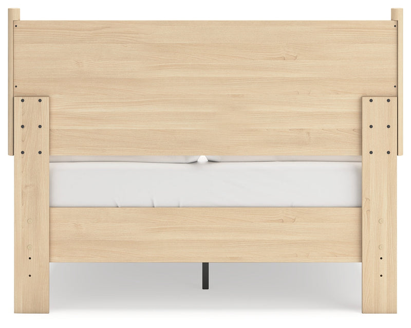 Cabinella Full Panel Headboard with Dresser and 2 Nightstands in Tan - PKG017213