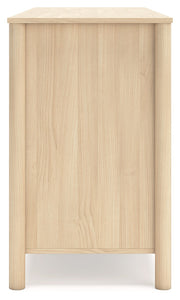 Cabinella Full Panel Headboard with Dresser and 2 Nightstands in Tan - PKG017213