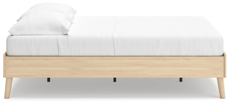Cabinella Full Platform Bed with Dresser and Chest in Tan - PKG017224