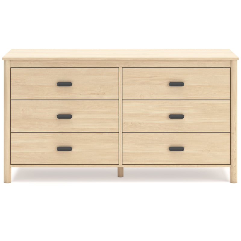 Cabinella Full Platform Bed with Dresser and Nightstand in Tan - PKG017223