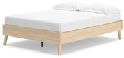 Cabinella Full Platform Bed with Dresser and Nightstand in Tan - PKG017223
