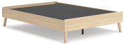 Cabinella Full Platform Bed with Dresser and Nightstand in Tan - PKG017223
