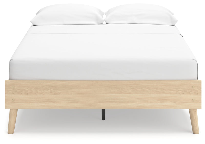 Cabinella Full Platform Bed with Dresser in Tan - PKG017219