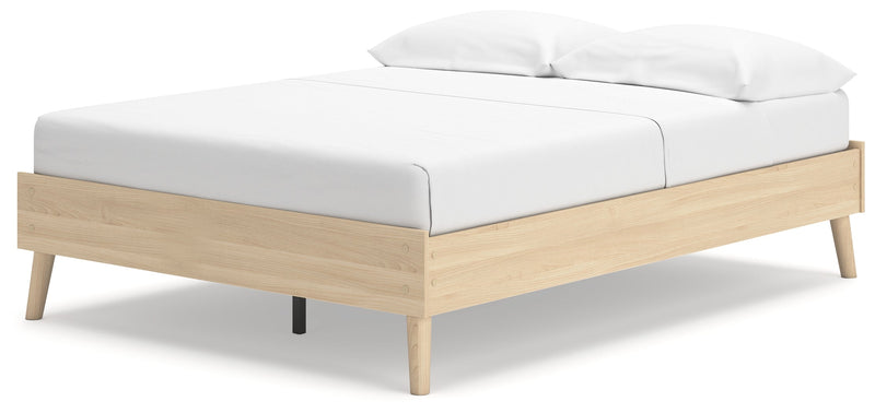 Cabinella Full Platform Bed with Dresser in Tan - PKG017219